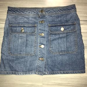 Button up jean skirt